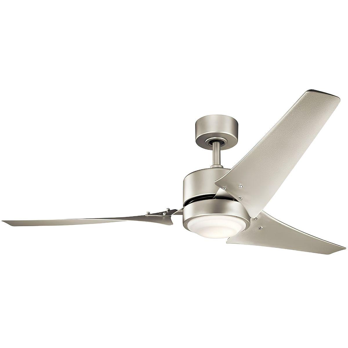 Rana 60 Inch Brushed Nickel LED Outdoor Ceiling Fan with Wall Control - Bees Lighting