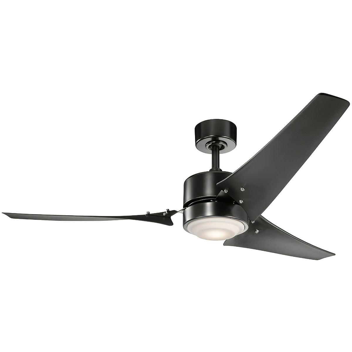 Rana 60 Inch Satin Black LED Outdoor Ceiling Fan with Wall Control - Bees Lighting