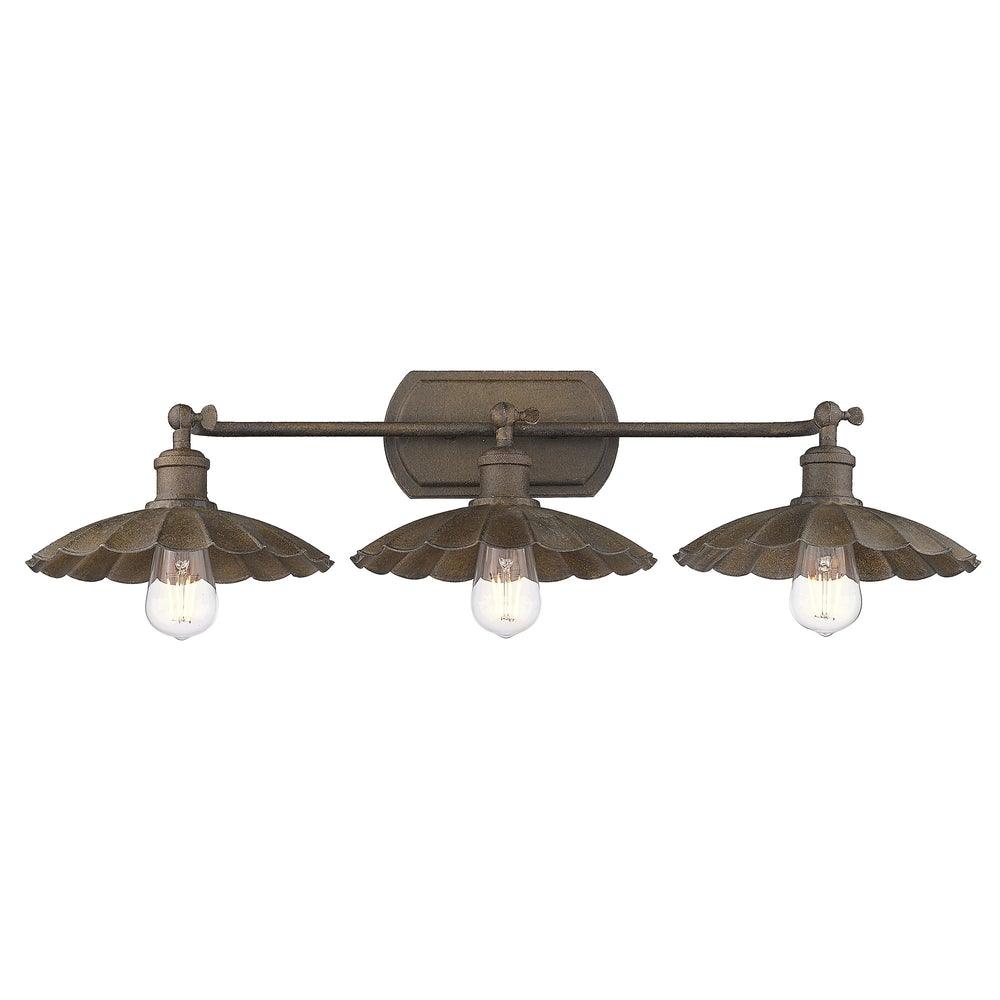 Clemence 31 in. 3 Lights Vanity Light Rust finish - Bees Lighting