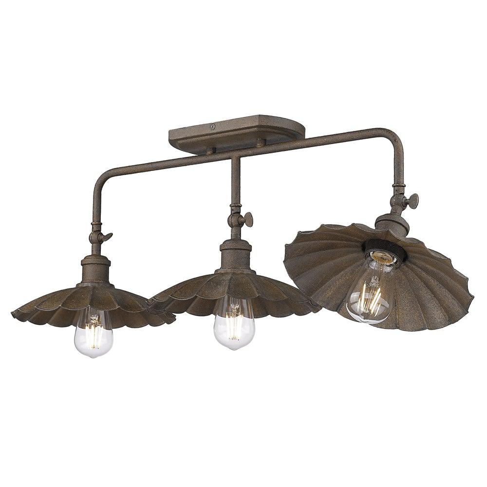 Clemence 31 in. 3 Lights Vanity Light Rust finish - Bees Lighting