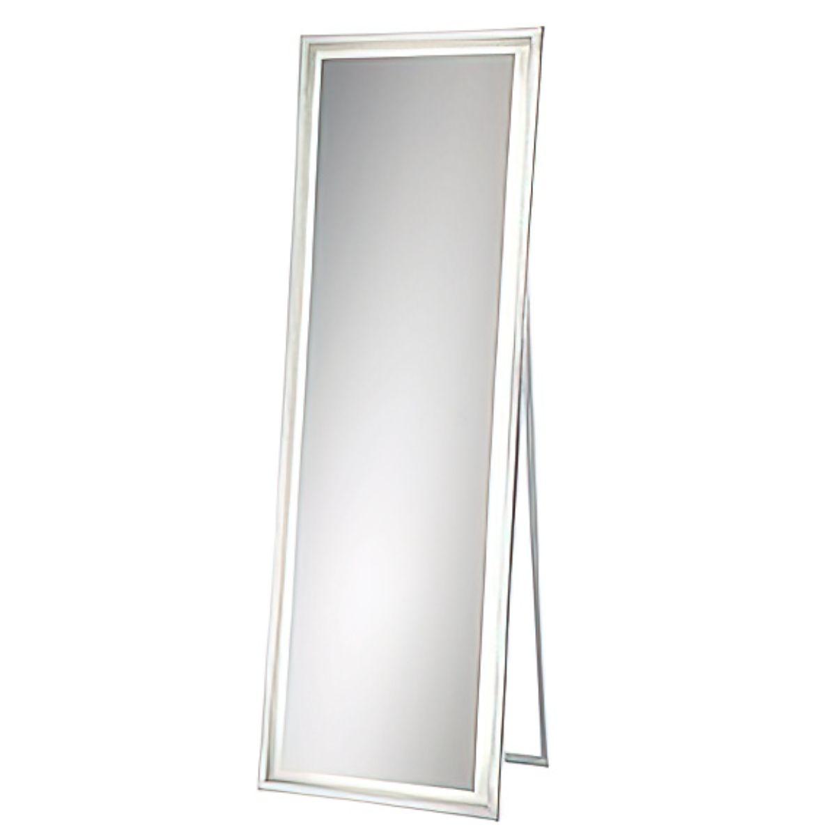 Maddox 20 In x 65 In. White LED Floor Mirror - Bees Lighting