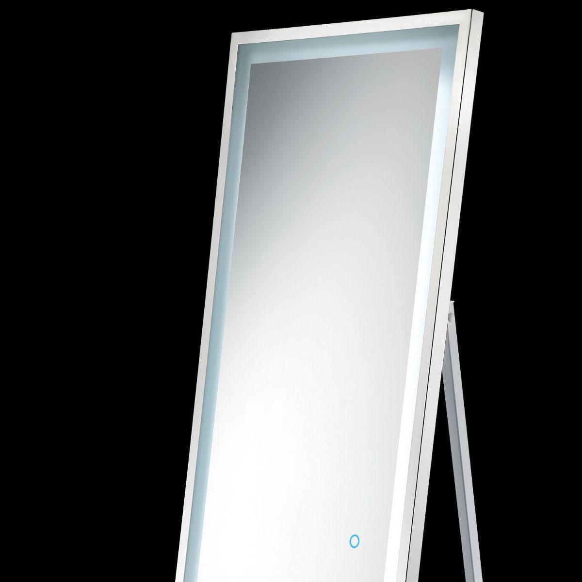 Maddox 20 In x 65 In. White LED Floor Mirror - Bees Lighting