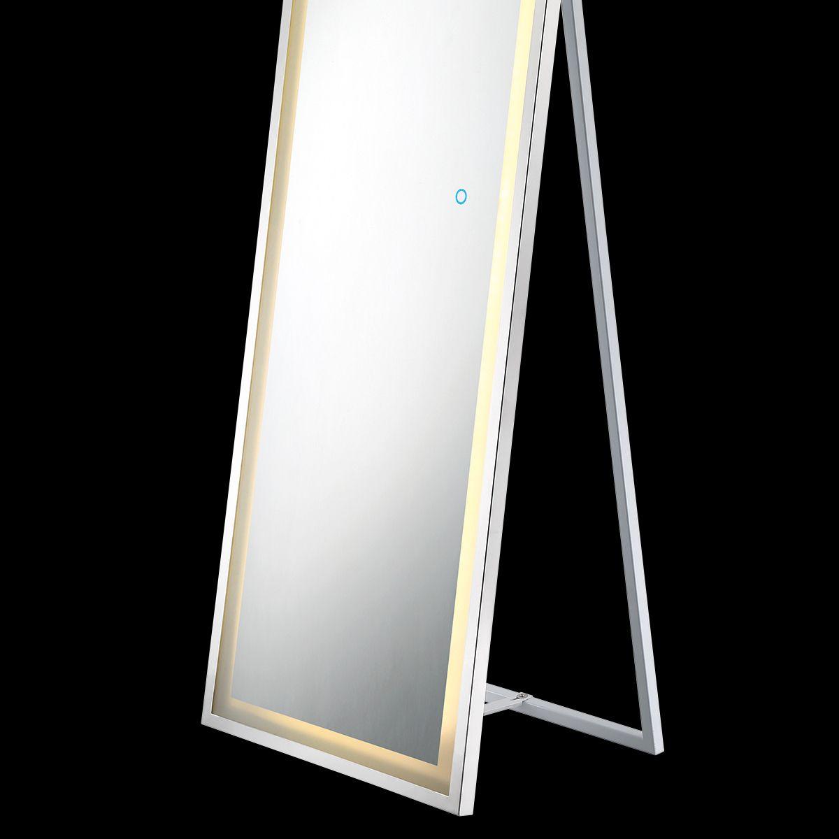 Maddox 20 In x 65 In. White LED Floor Mirror - Bees Lighting