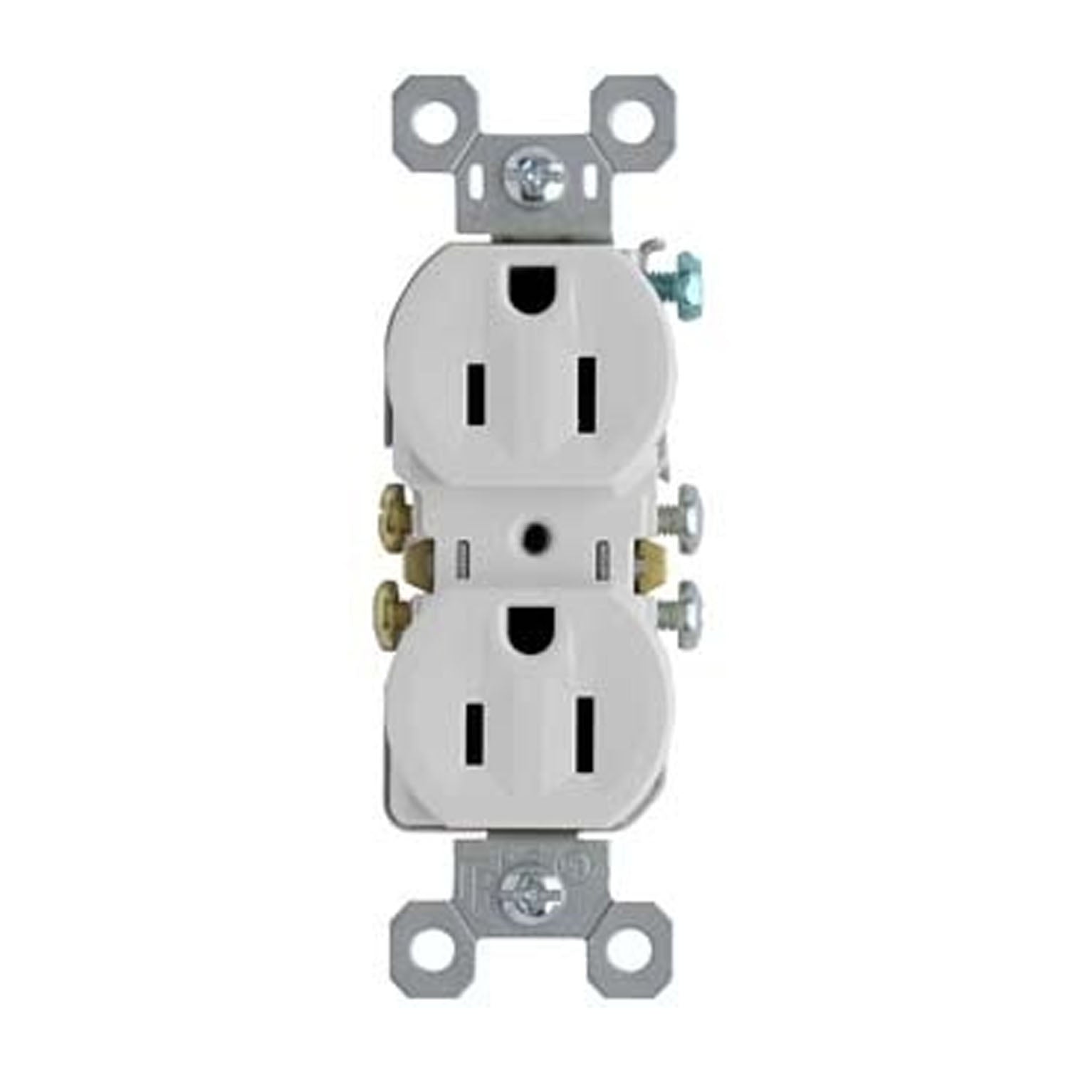 Trademaster 15A Tamper-Resistant Duplex Receptacle, White - Bees Lighting