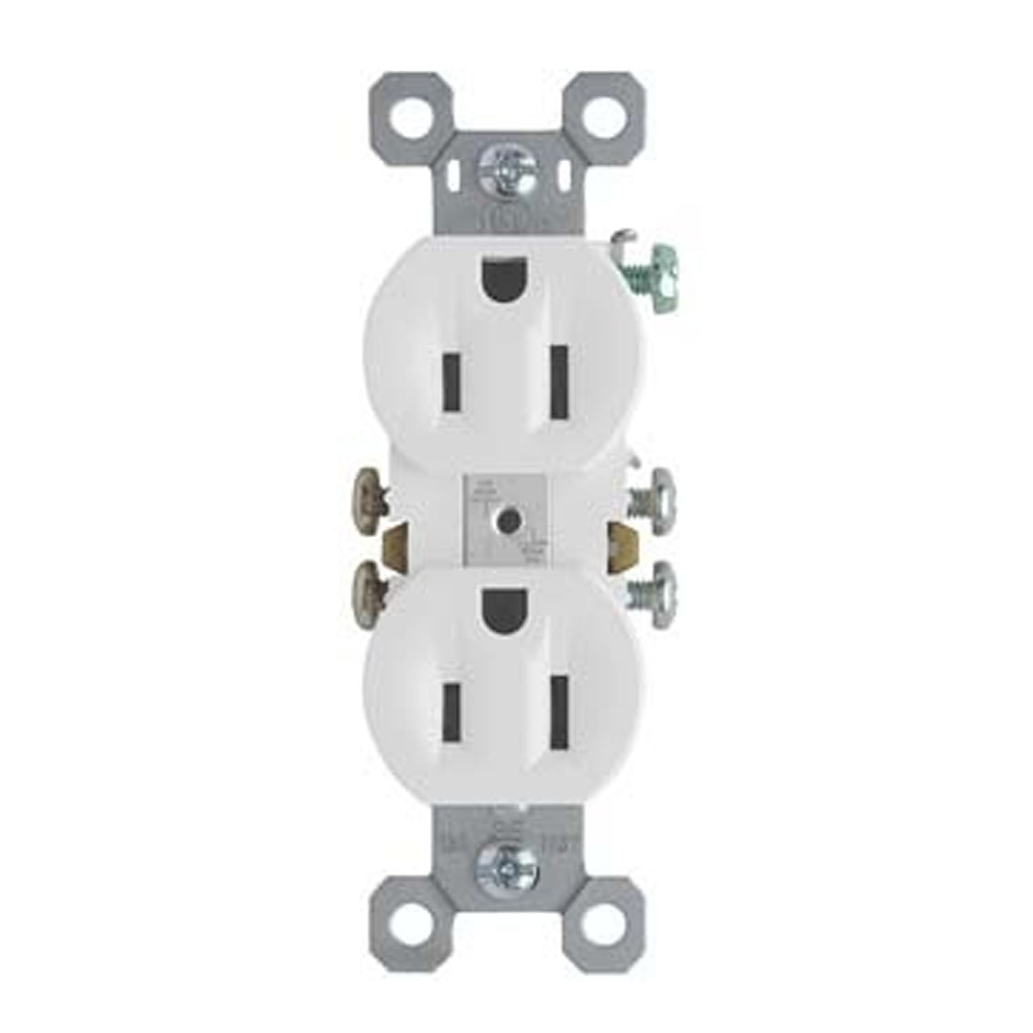 Trademaster 15A Duplex Receptacle, White - Bees Lighting