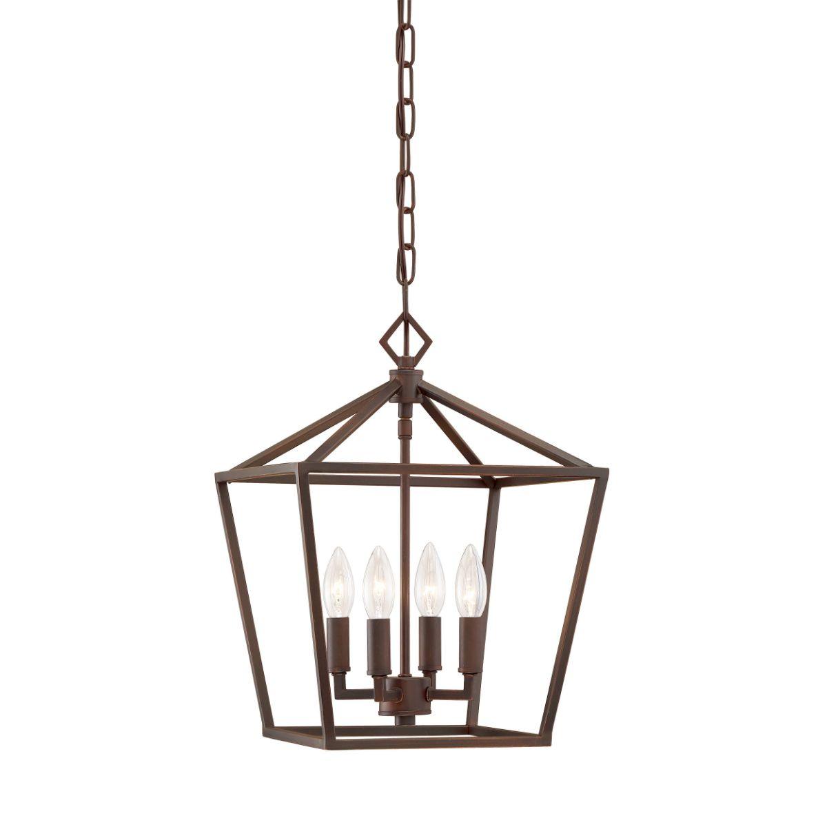 12 in. 4 Lights Pendant Light Bronze Finish - Bees Lighting