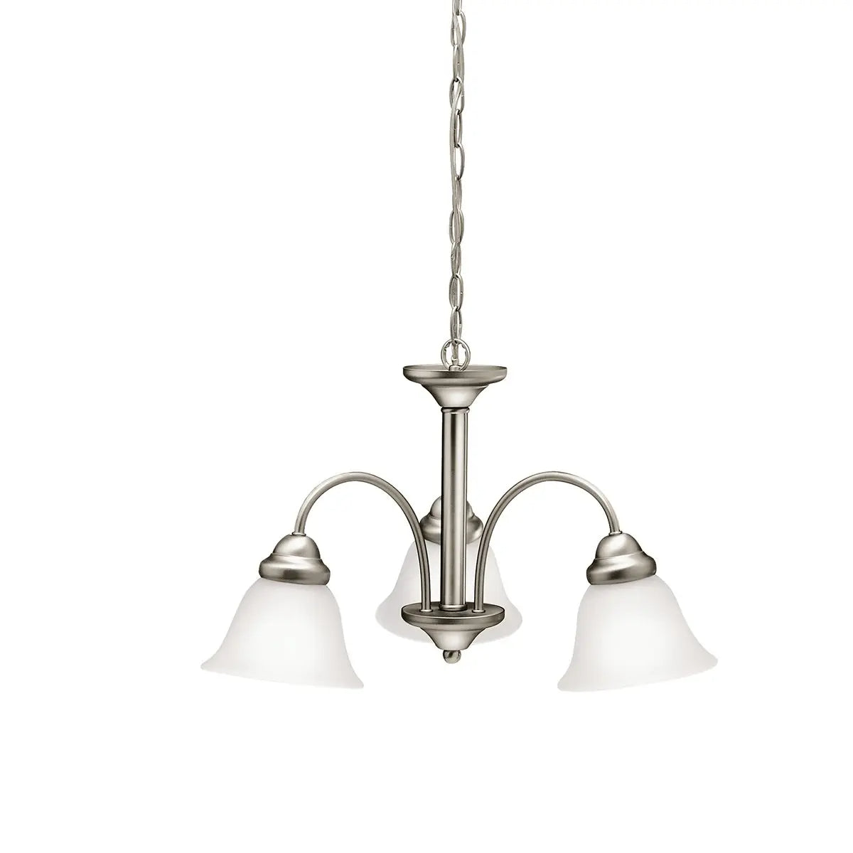 Wynberg 22" 3-Light Chandelier, Brushed Nickel Finish