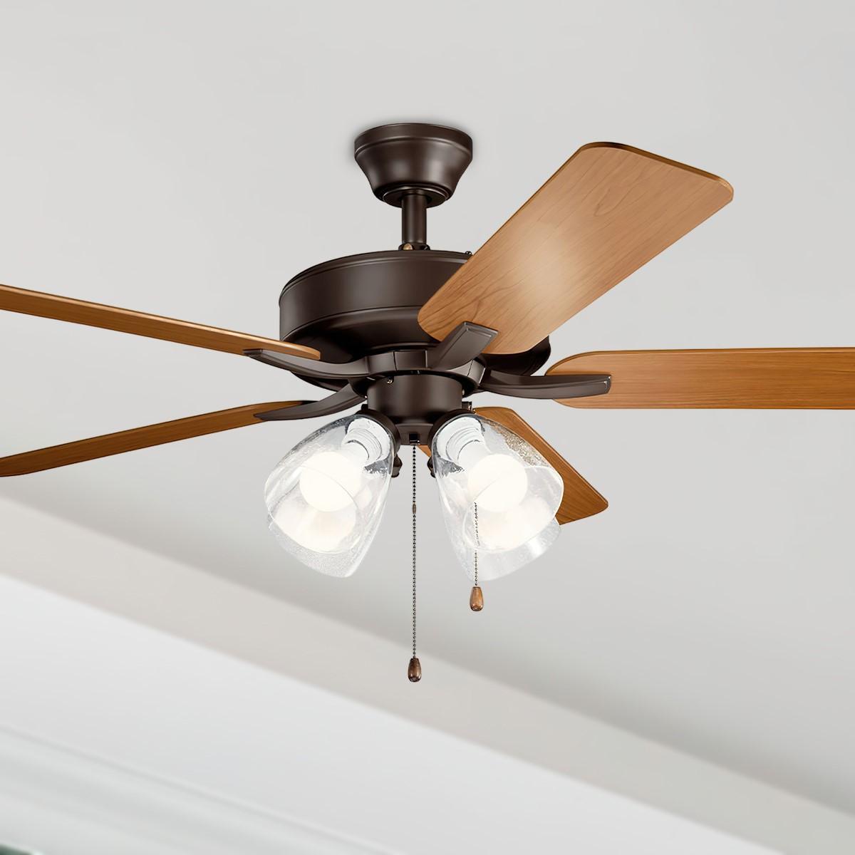 Basics Pro Premier 52" LED Ceiling Fan with Clear Glass - Bees Lighting