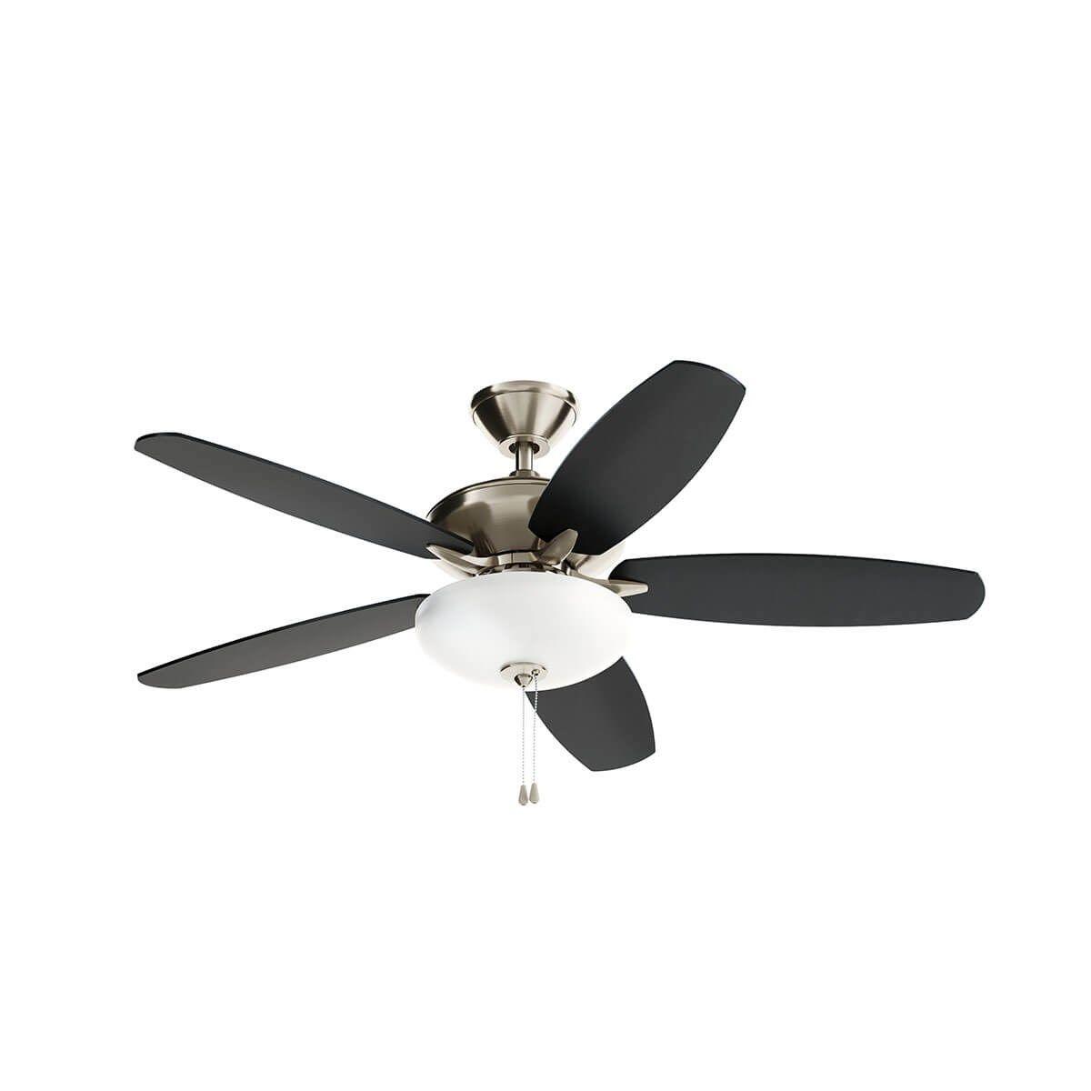 Renew Select 52 Inch Brushed Stainless Steel LED Ceiling Fan with Light Kit and Pull Chain - Bees Lighting