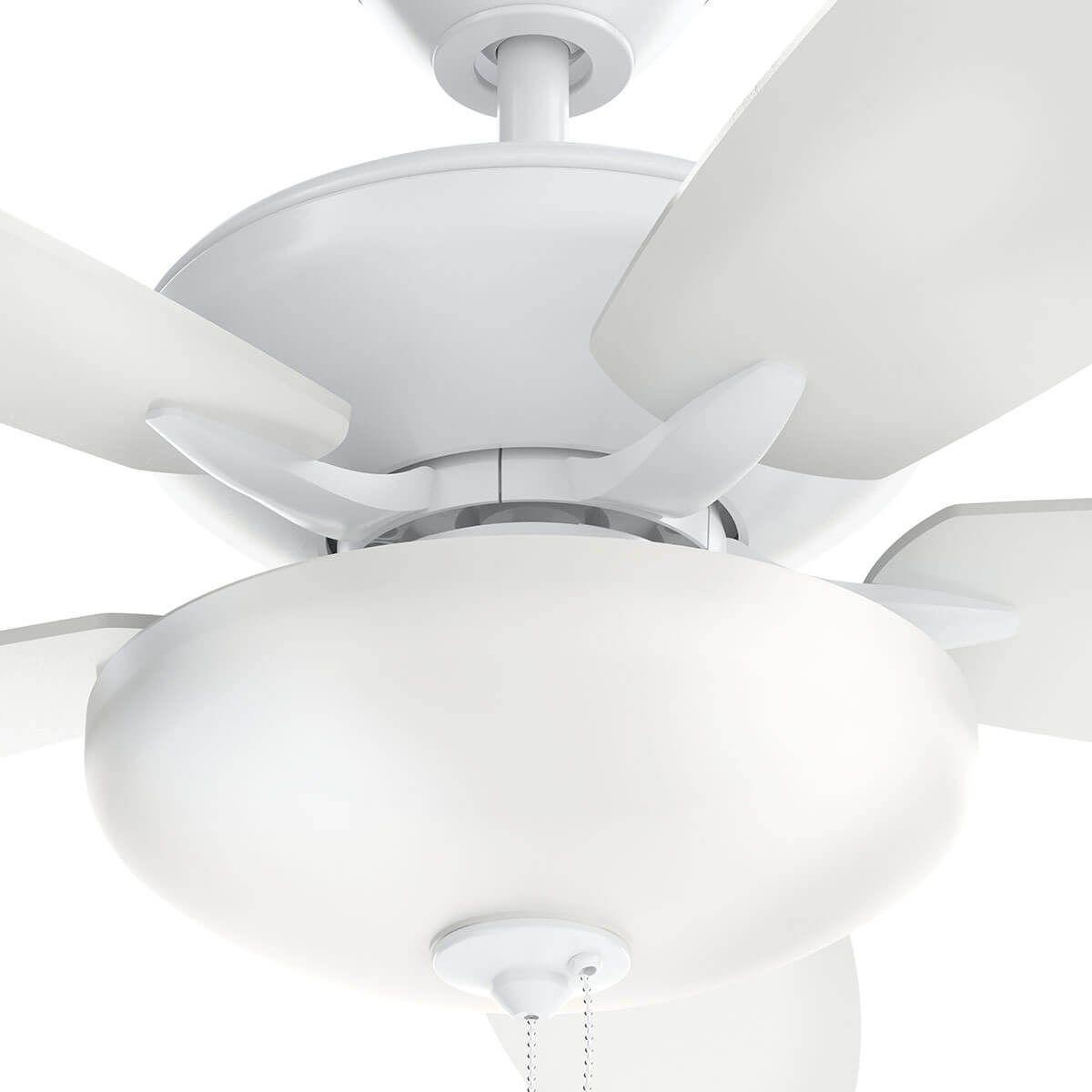 Renew Select 52 Inch Matte White LED Ceiling Fan with Light Kit and Pull Chain - Bees Lighting