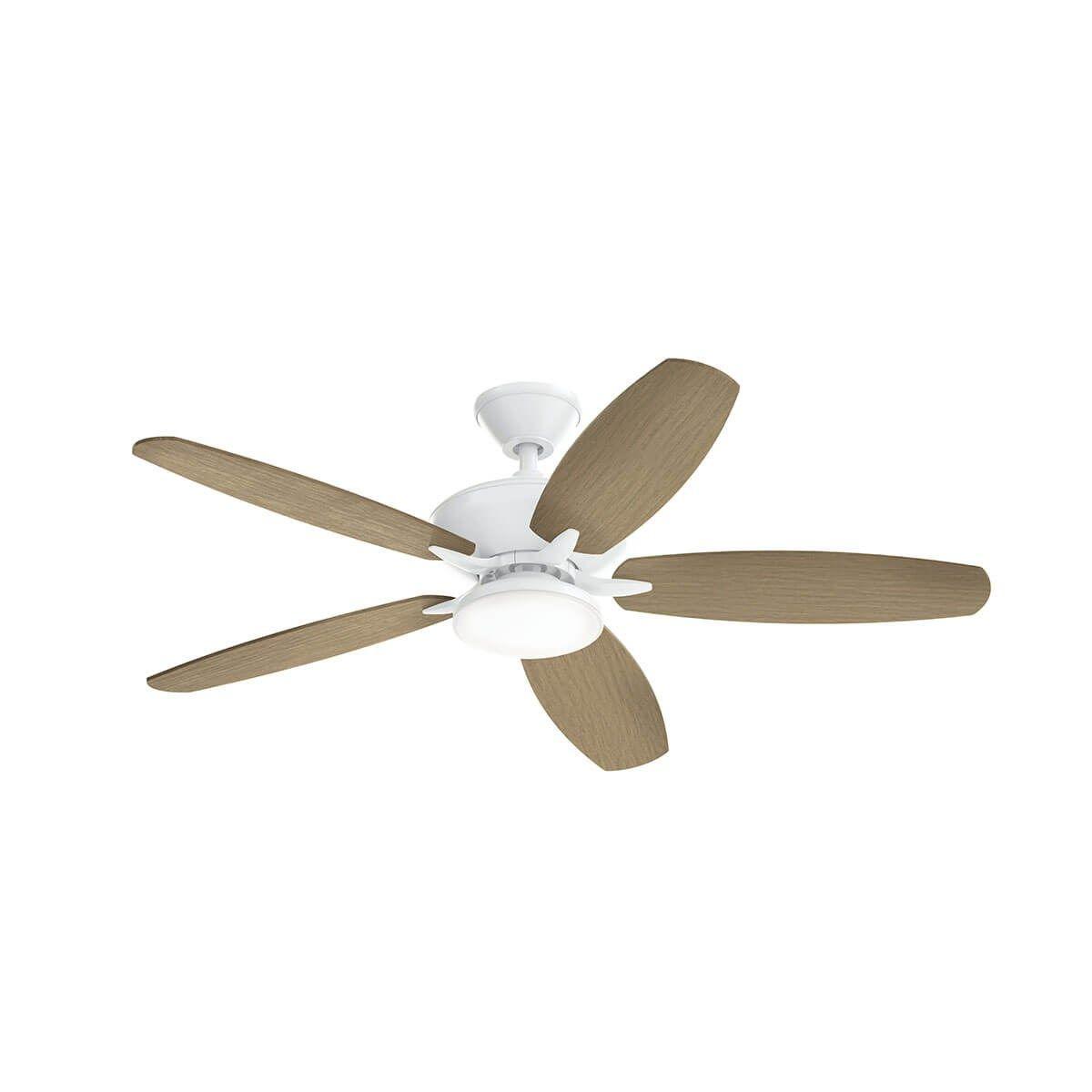 Renew Designer 52 Inch Matte White Damp Rated LED Ceiling Fan with Remote - Bees Lighting