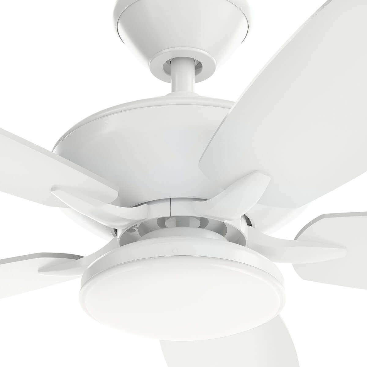 Renew Designer 52 Inch Matte White Damp Rated LED Ceiling Fan with Remote - Bees Lighting