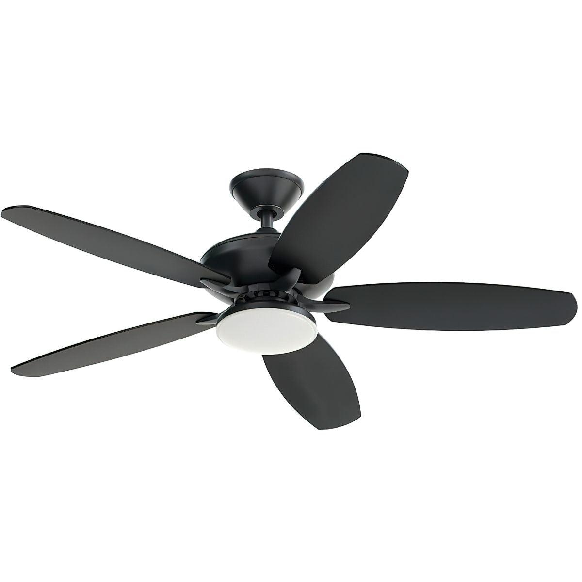 Renew Designer 52 Inch Satin Black Damp Rated LED Ceiling Fan with Remote - Bees Lighting