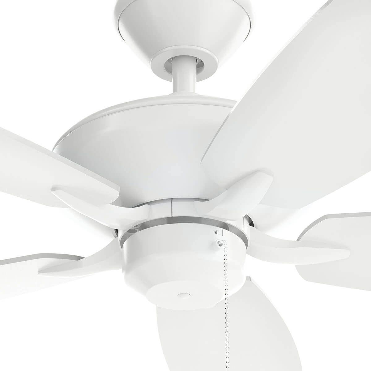 Renew Energy Star 52 Inch Matte White Simple Ceiling Fan with Pull Chain - Bees Lighting