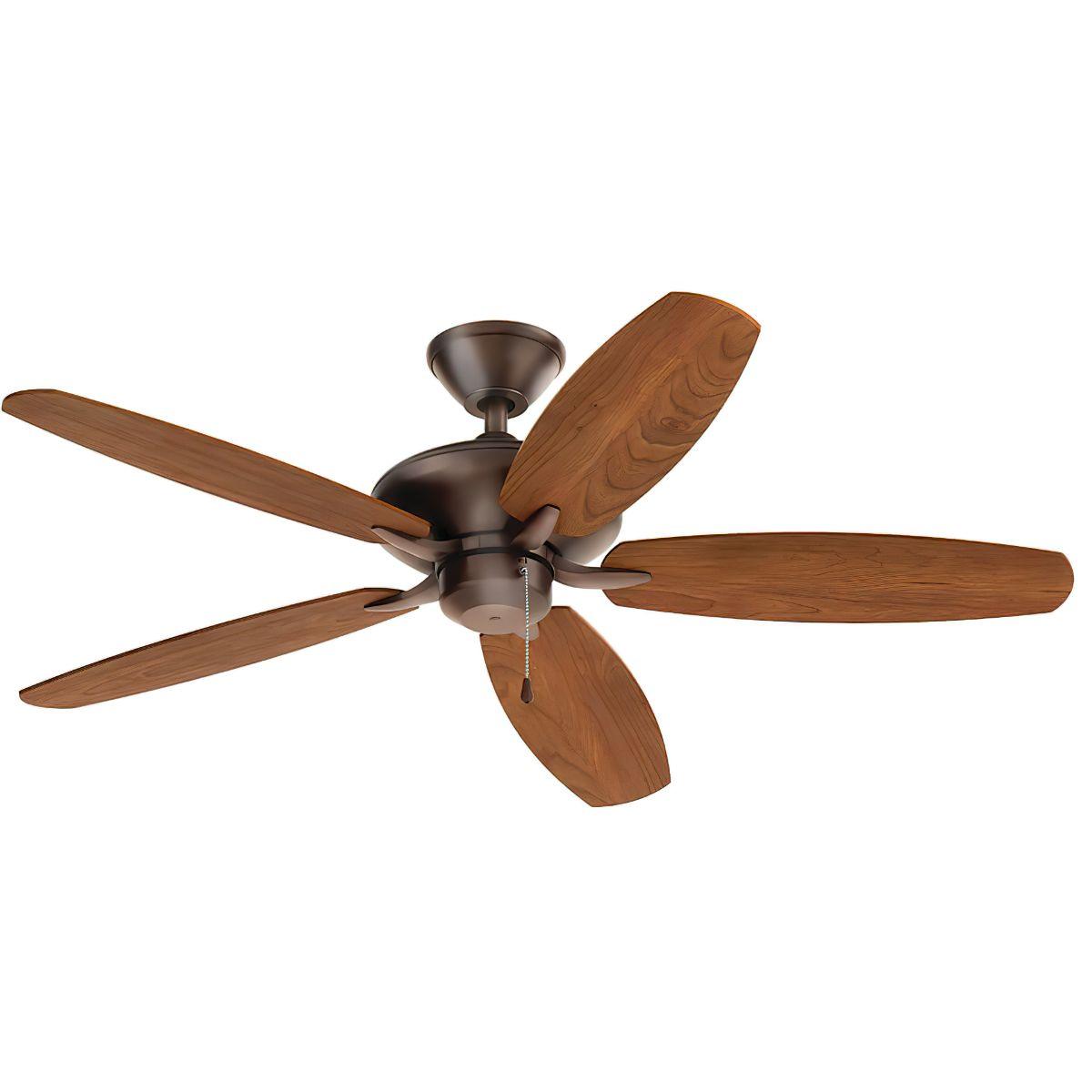 Renew Energy Star 52 Inch Oil Brushed Bronze Simple Ceiling Fan with Pull Chain - Bees Lighting