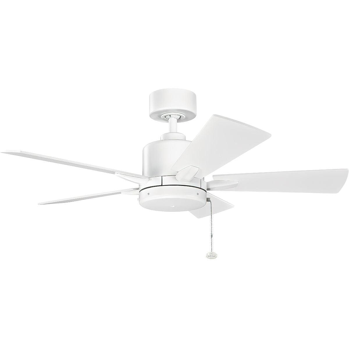 Lucian II 42 Inch Matte White Indoor Ceiling Fan with Pull Chain - Bees Lighting