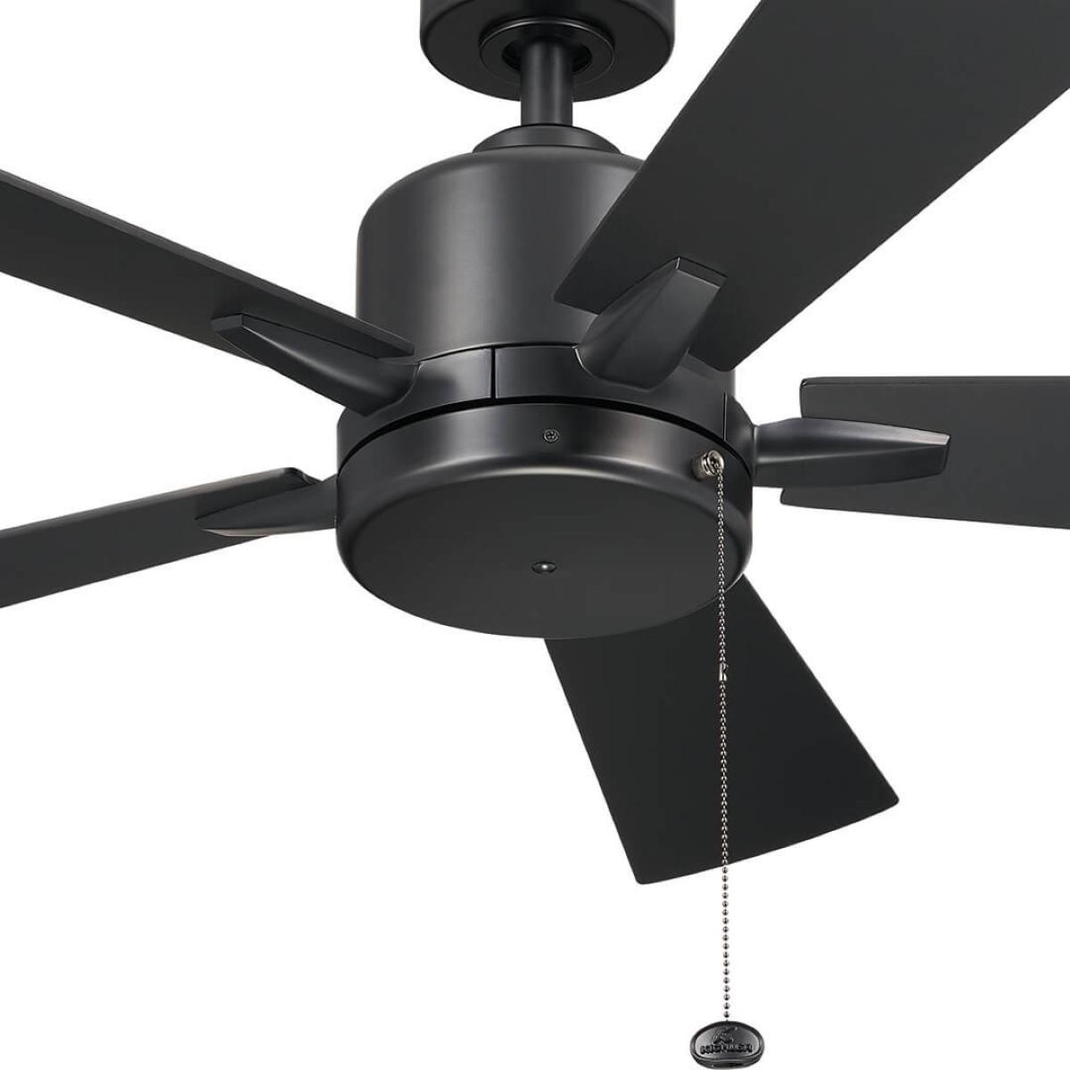 Lucian II 42 Inch Satin Black Indoor Ceiling Fan with Pull Chain - Bees Lighting