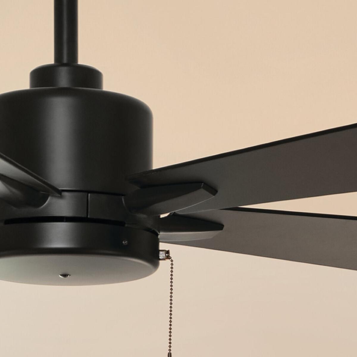 Lucian II 42 Inch Satin Black Indoor Ceiling Fan with Pull Chain - Bees Lighting