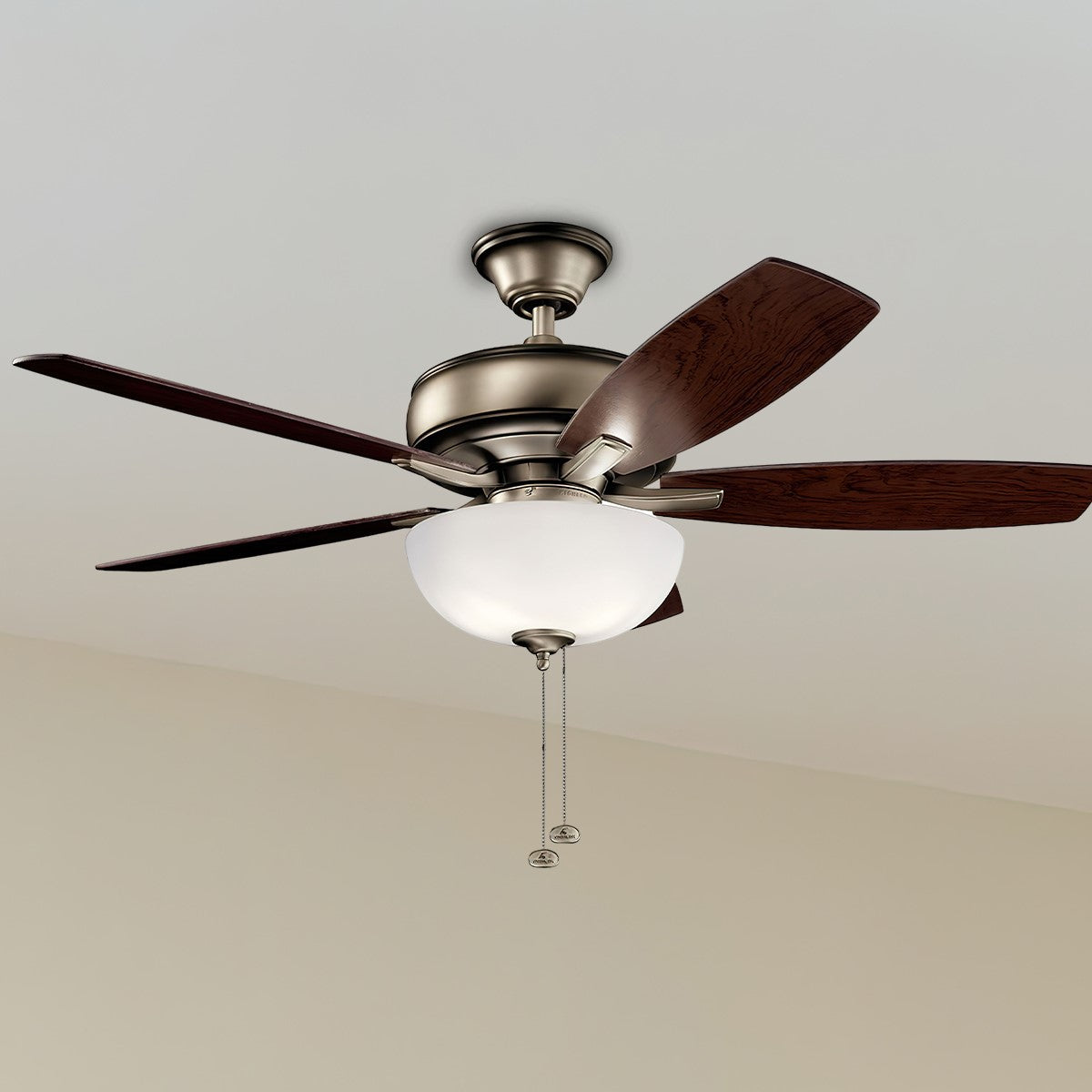 Terra Select 52 Inch Burnished Antique Pewter LED Ceiling Fan with Pull Chain