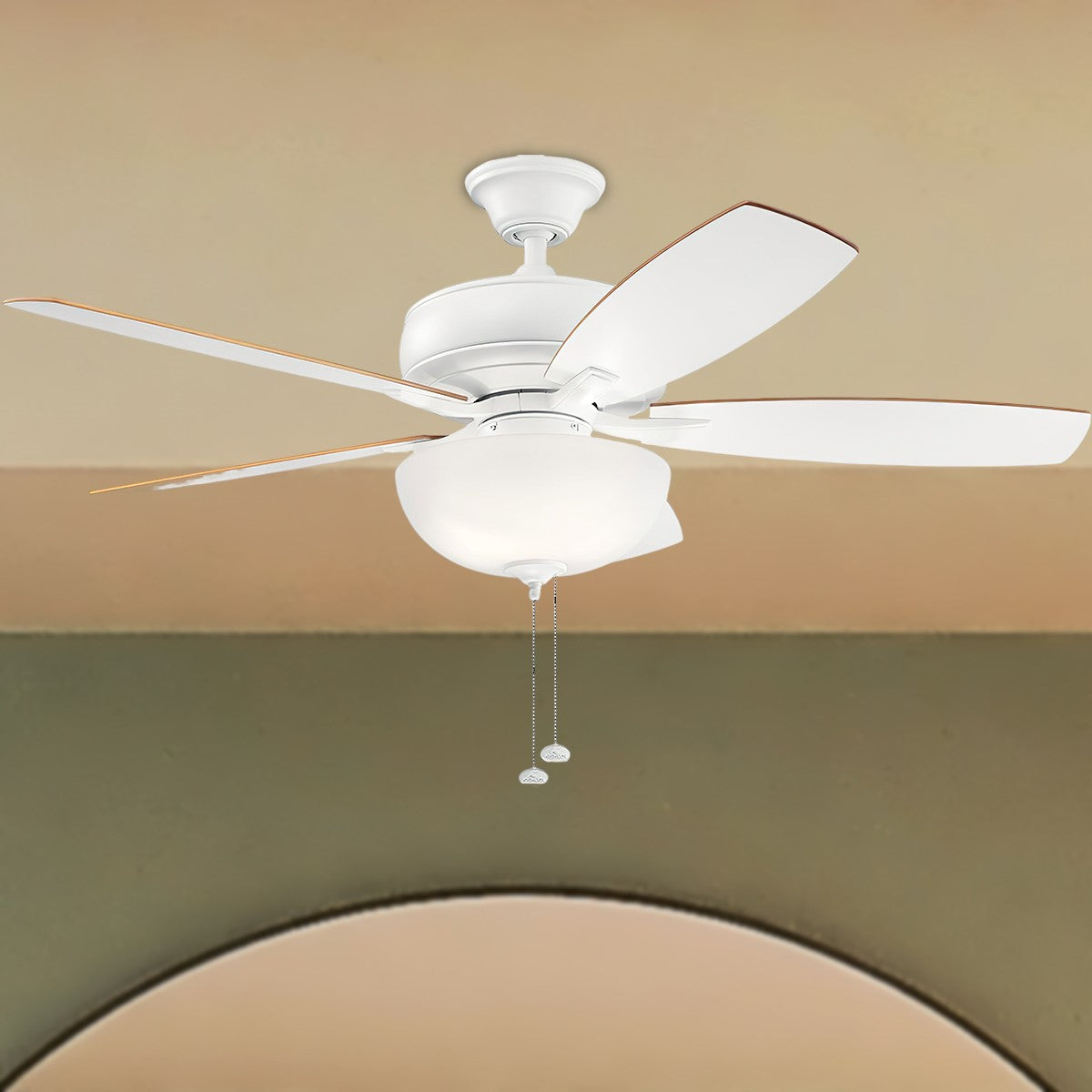 Terra Select 52 Inch Matte White LED Ceiling Fan with Pull Chain