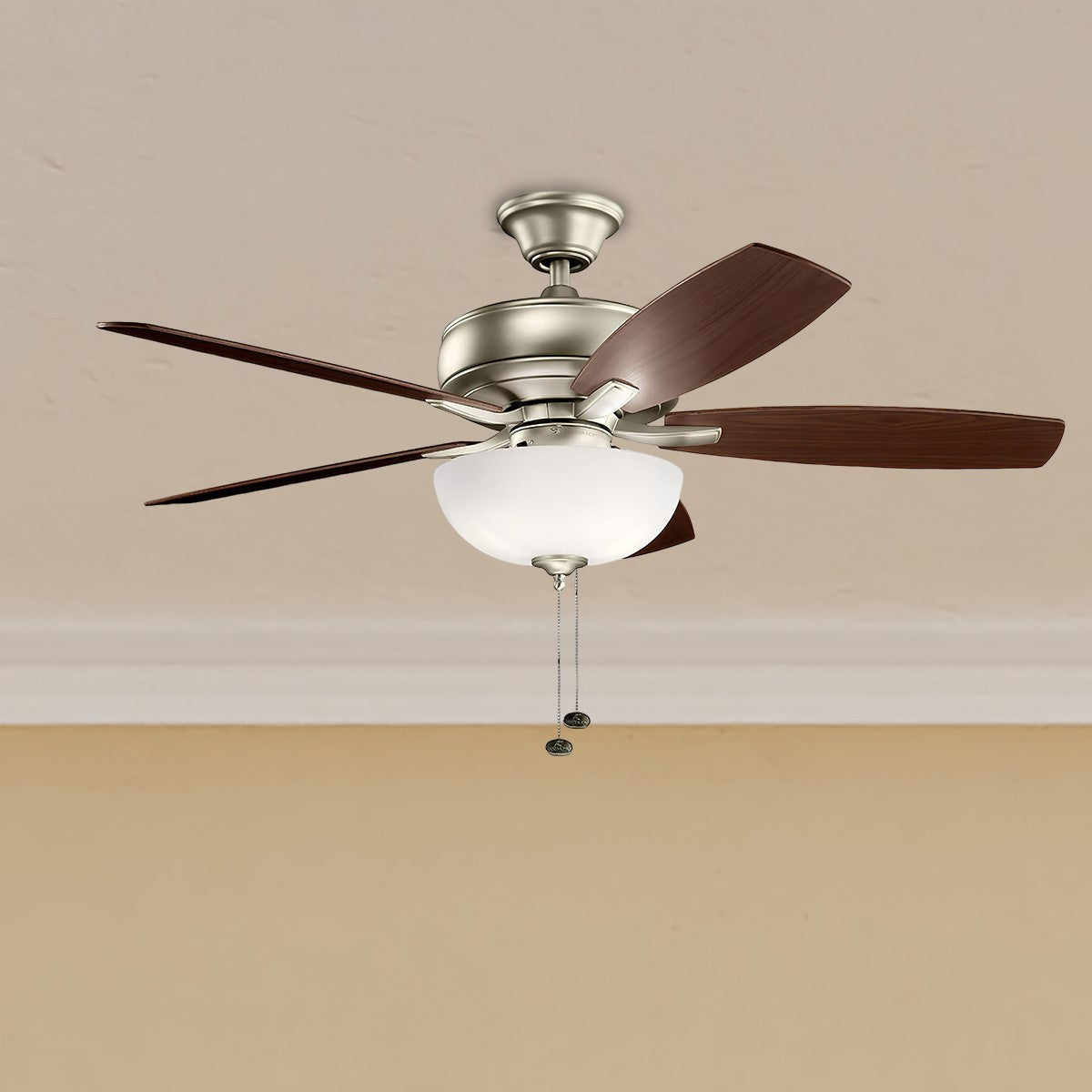 Terra Select 52 Inch Brushed Nickel LED Ceiling Fan with Pull Chain