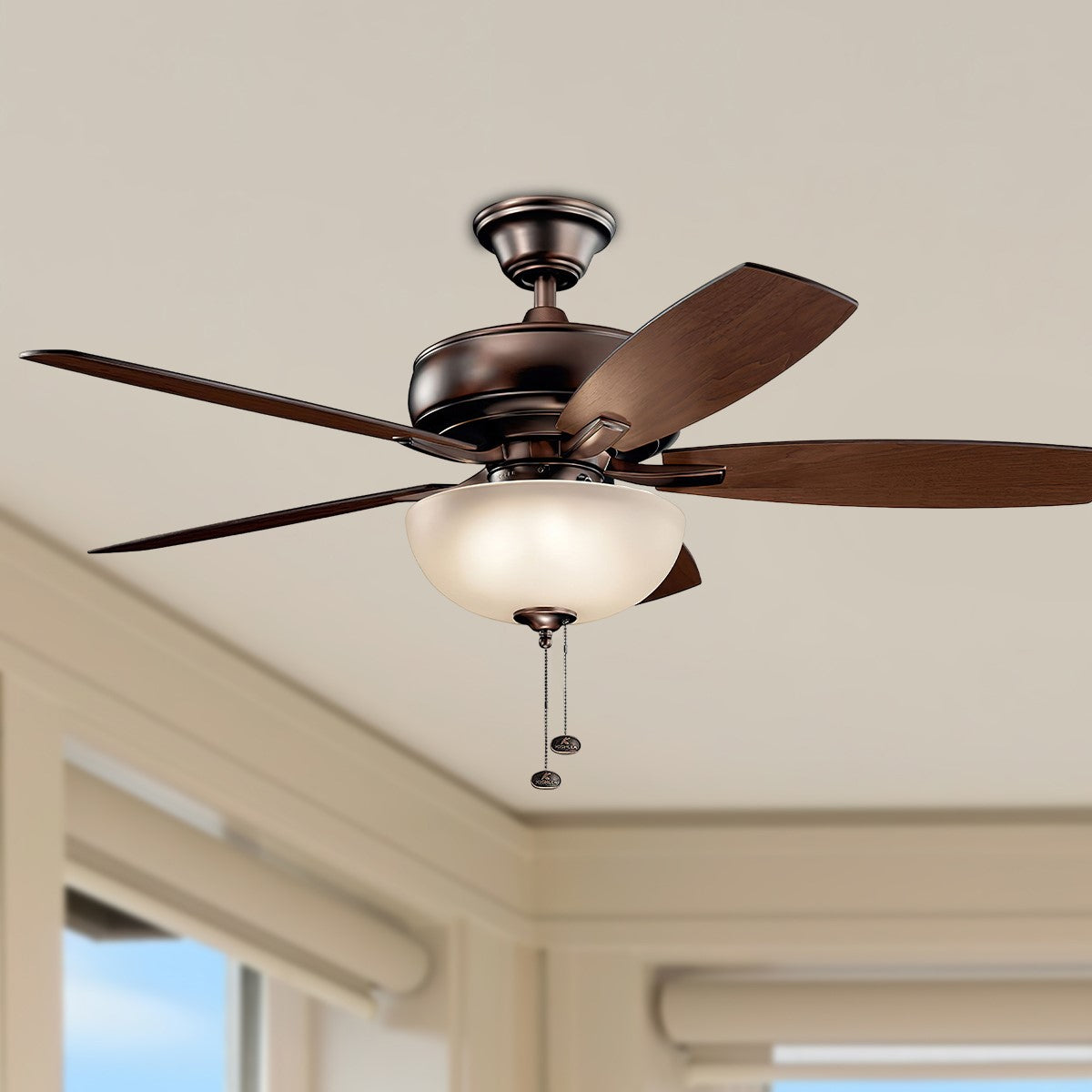 Terra Select 52 Inch Oil Brushed Bronze LED Ceiling Fan with Pull Chain