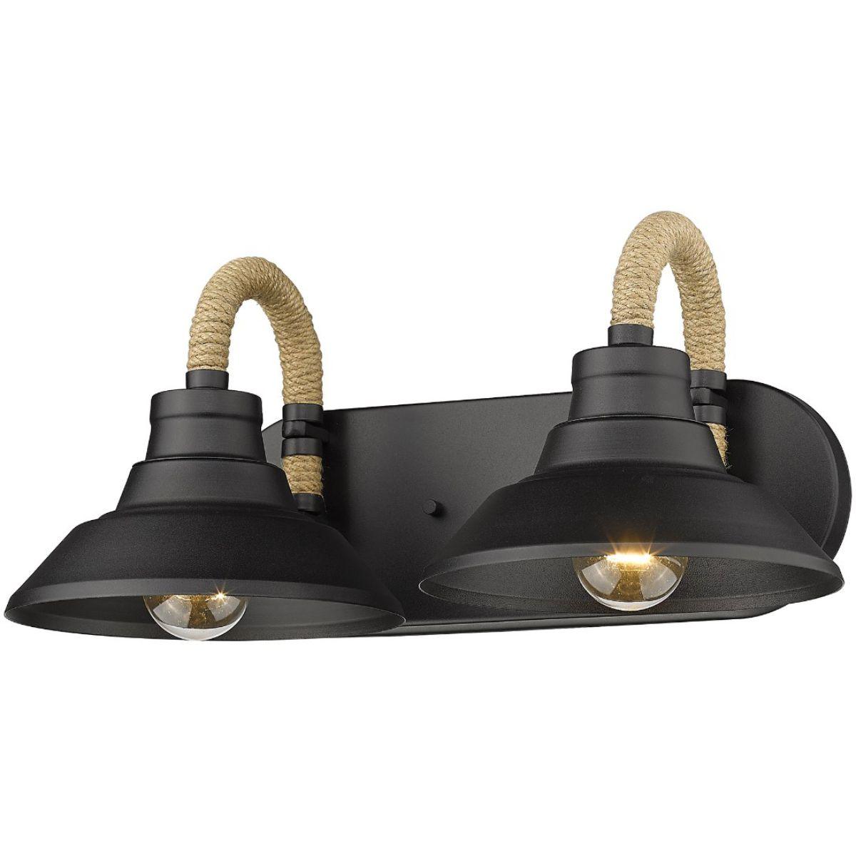 Journey 17 in. 2 Lights Vanity Light Black Finish - Bees Lighting