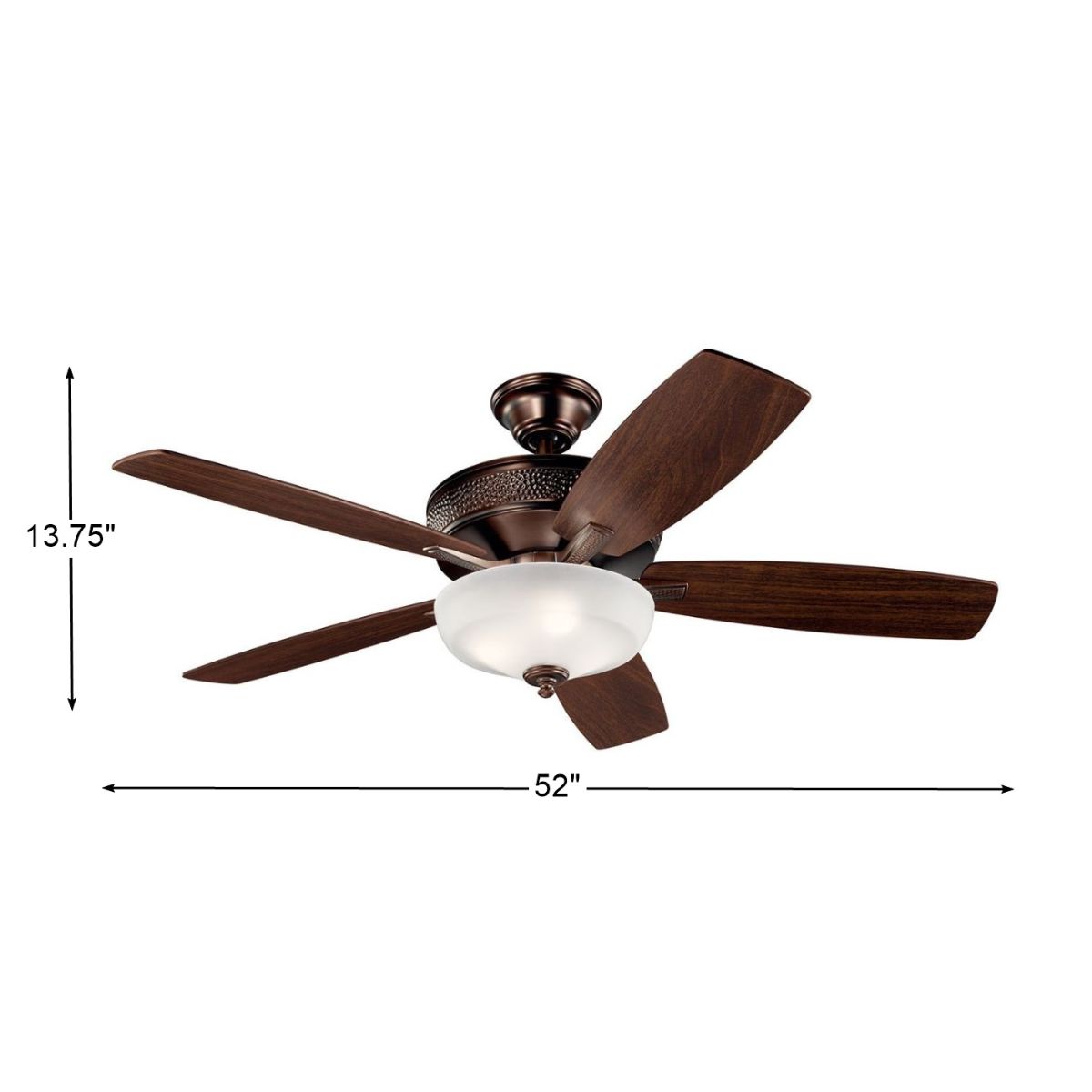 Monarch II Select 52 Inch Oil Brushed Bronze Ceiling Fan with Light Kit and Wall Control - Bees Lighting