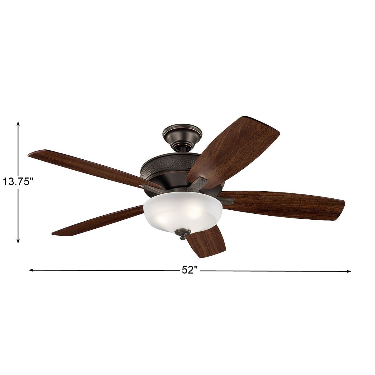 Monarch II Select 52 Inch Olde Bronze Ceiling Fan with Light Kit and Wall Control - Bees Lighting