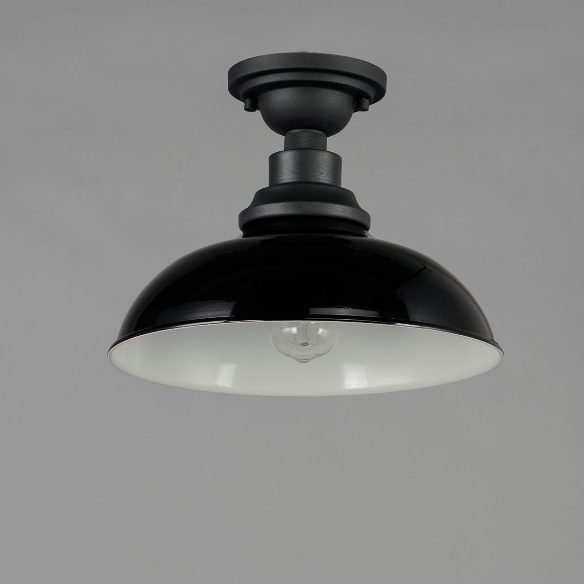 Granville 12 In. Outdoor Semi Flush Mount Black Finish - Bees Lighting