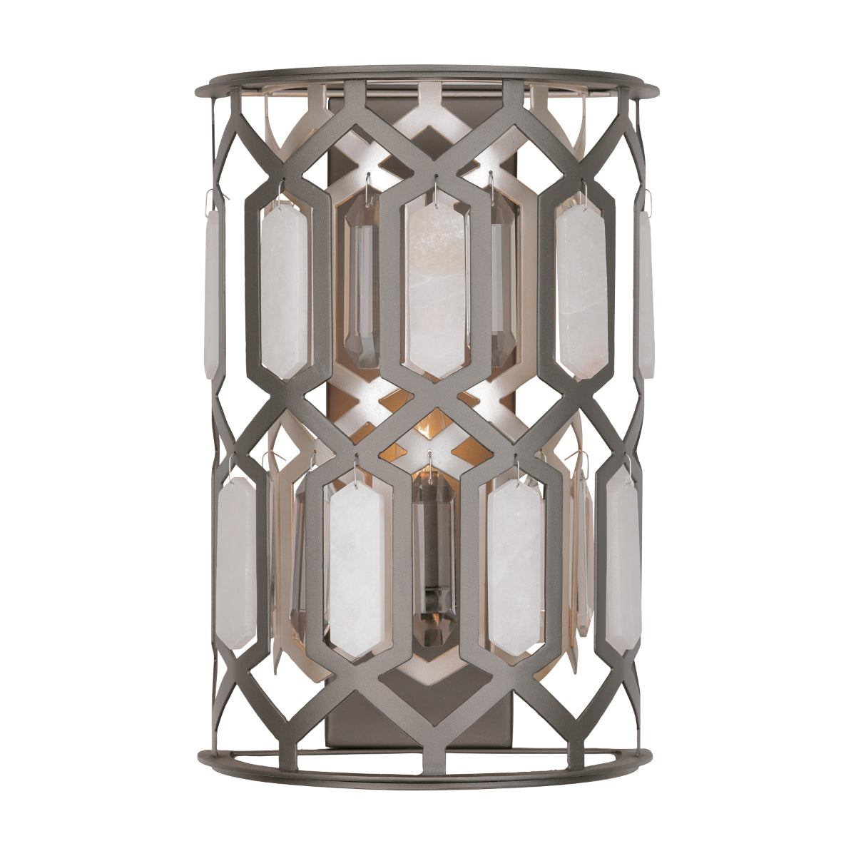 Hexly Wall Sconce Silver Finish