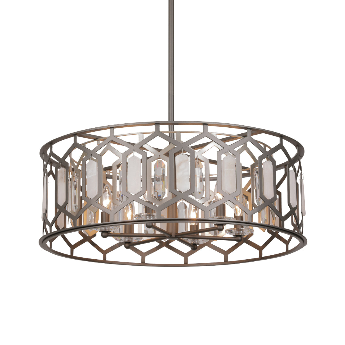 Hexly Pendant Light Silver Finish