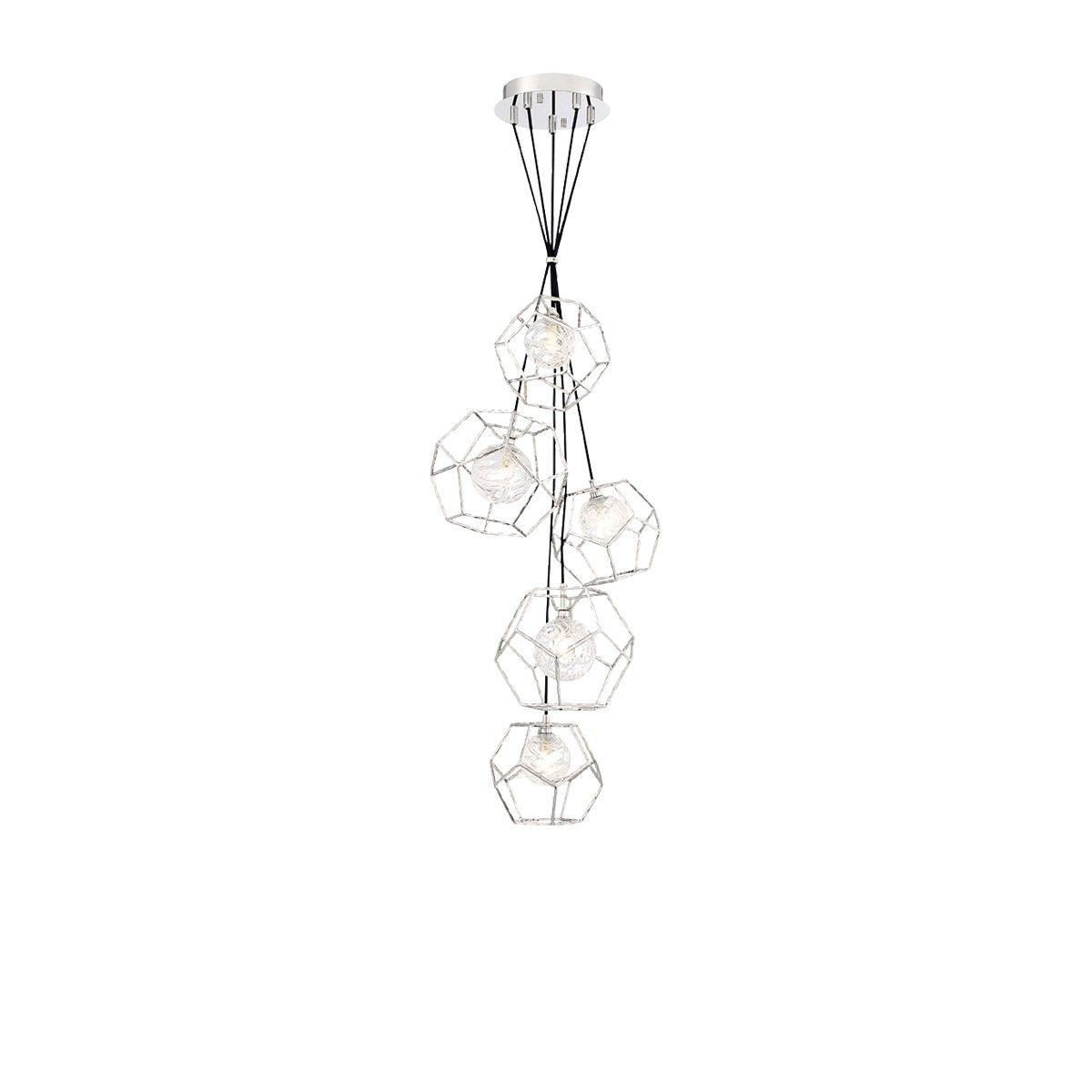 Norway 19 in. 5 Lights LED Chandelier Chrome Finish - Bees Lighting