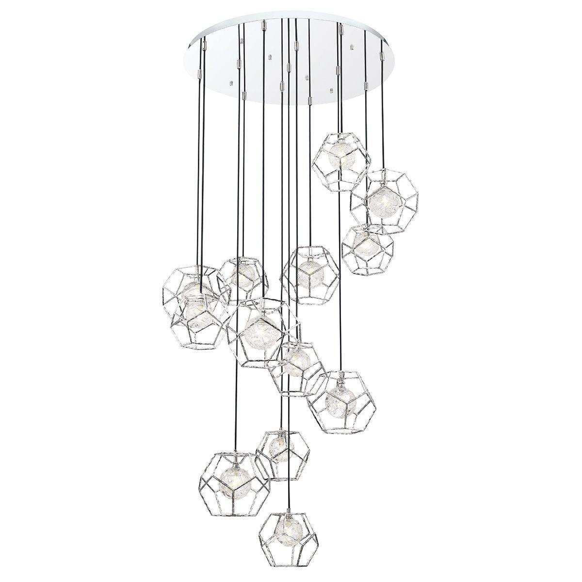 Norway 41 in. 13 Lights LED Chandelier Chrome Finish - Bees Lighting