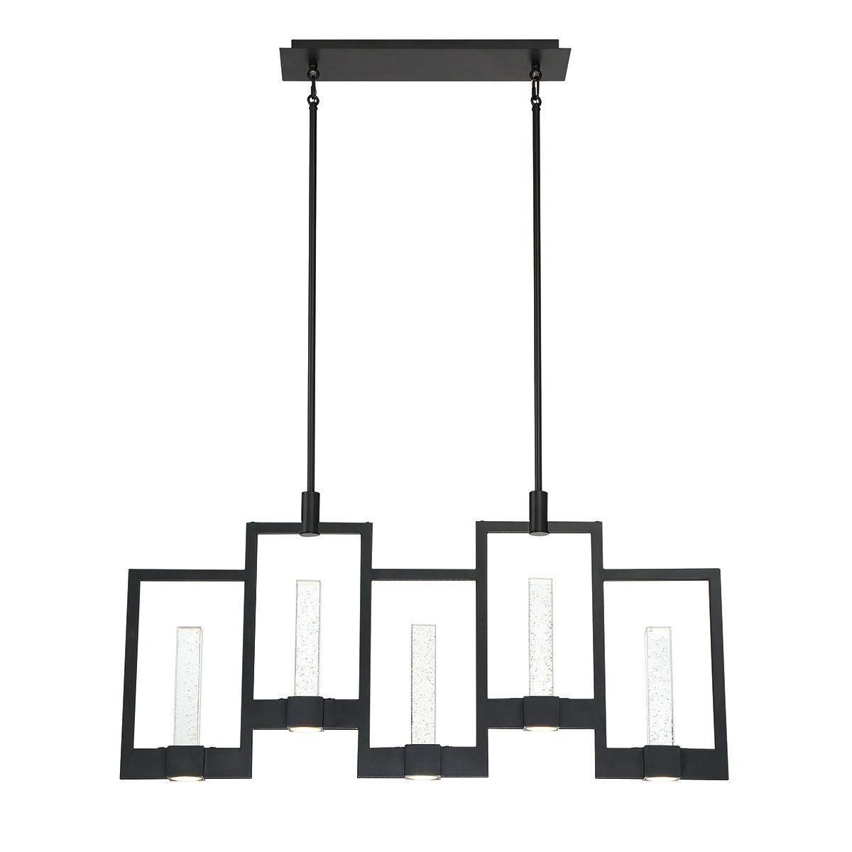 Hanson 39 in. 10 Lights LED Chandelier Black Finish - Bees Lighting