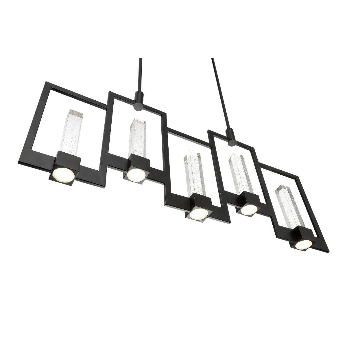 Hanson 39 in. 10 Lights LED Chandelier Black Finish - Bees Lighting