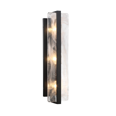 Cloud Break 24" 3 Lights Wall Sconce Black Finish