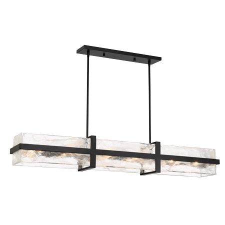 Cloud Break 48" 12 Lights Pendant Light Black Finish