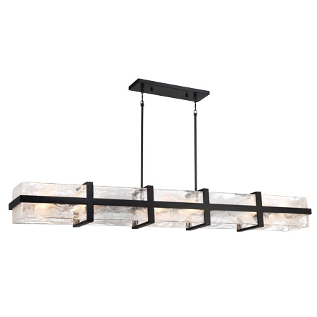 Cloud Break 60" 12 Lights Pendant Light Black Finish