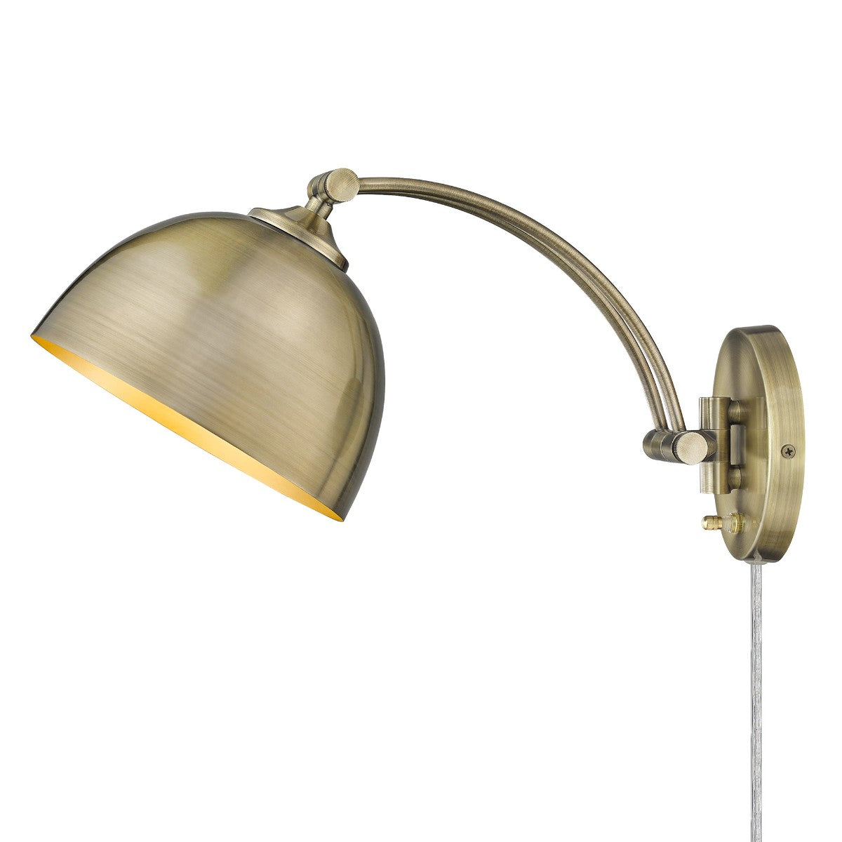 Rey 16 in. Swing Arm Wall Sconce Gold Finish