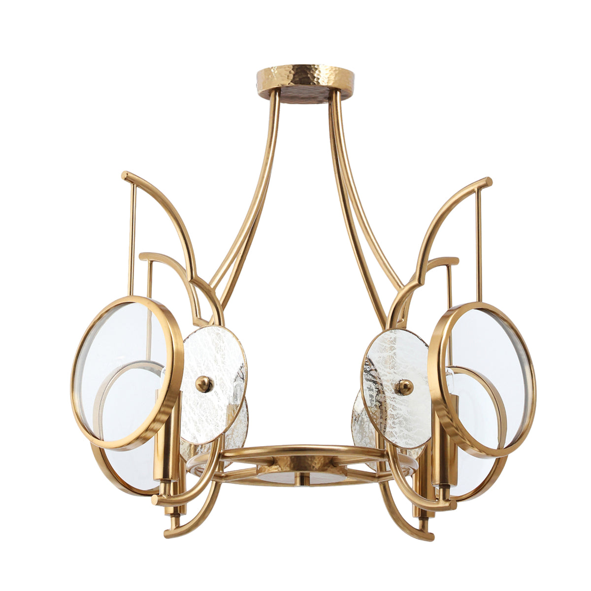 Into Focus 23" 4 Lights Semi-Flush Mount Gold Finish