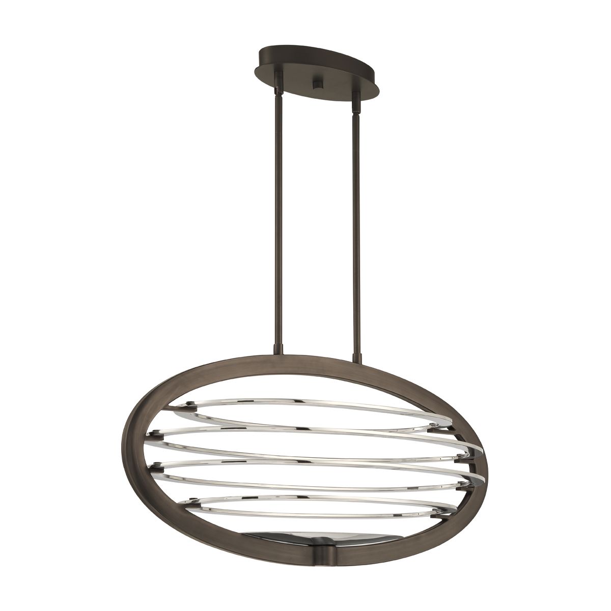 Ombra 36 in. 2 Lights LED Chandelier Bronze Finish - Bees Lighting