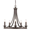 Saldano 5 lights 28 in. Chandelier Bronze Finish - Bees Lighting