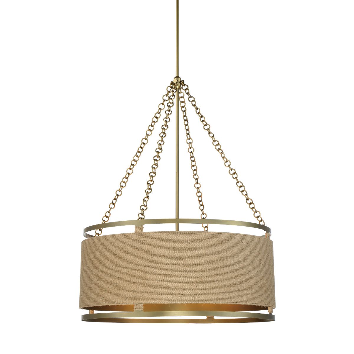 Windward Passage 27 in. 6 Lights Pendant Light Brass Finish - Bees Lighting