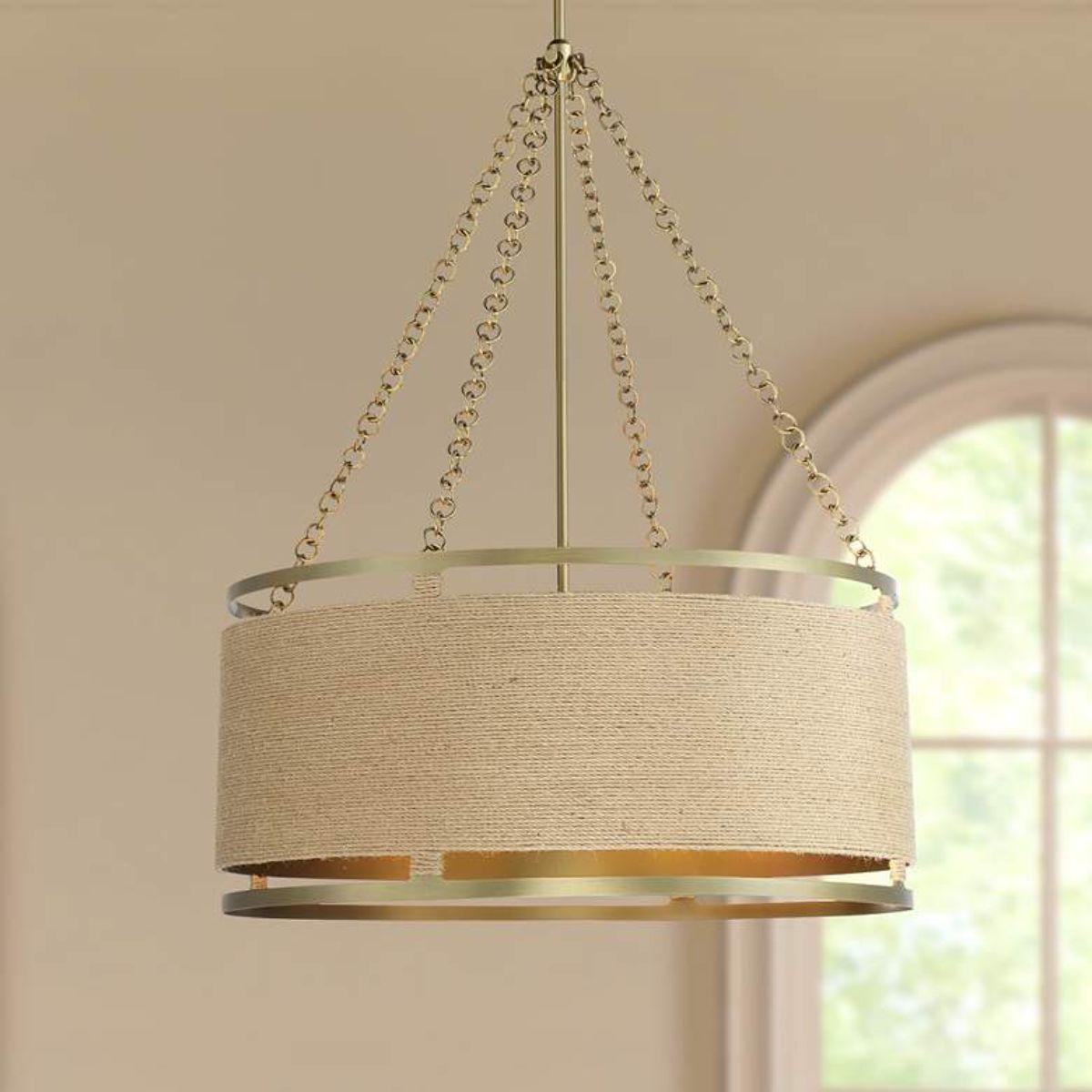 Windward Passage 27 in. 6 Lights Pendant Light Brass Finish - Bees Lighting