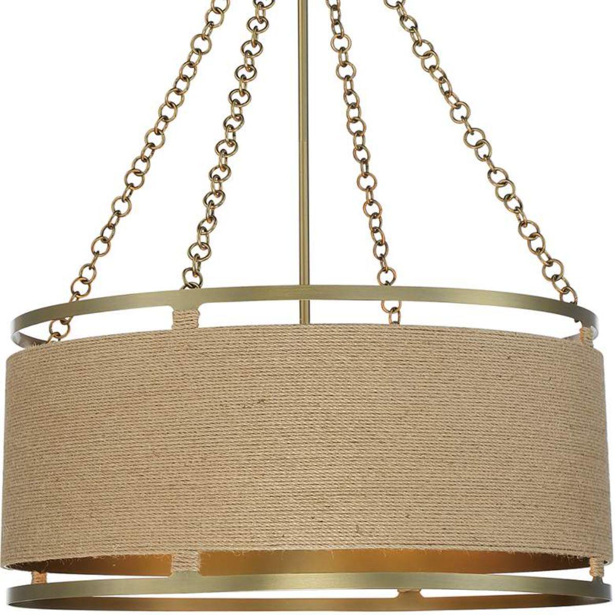 Windward Passage 27 in. 6 Lights Pendant Light Brass Finish - Bees Lighting