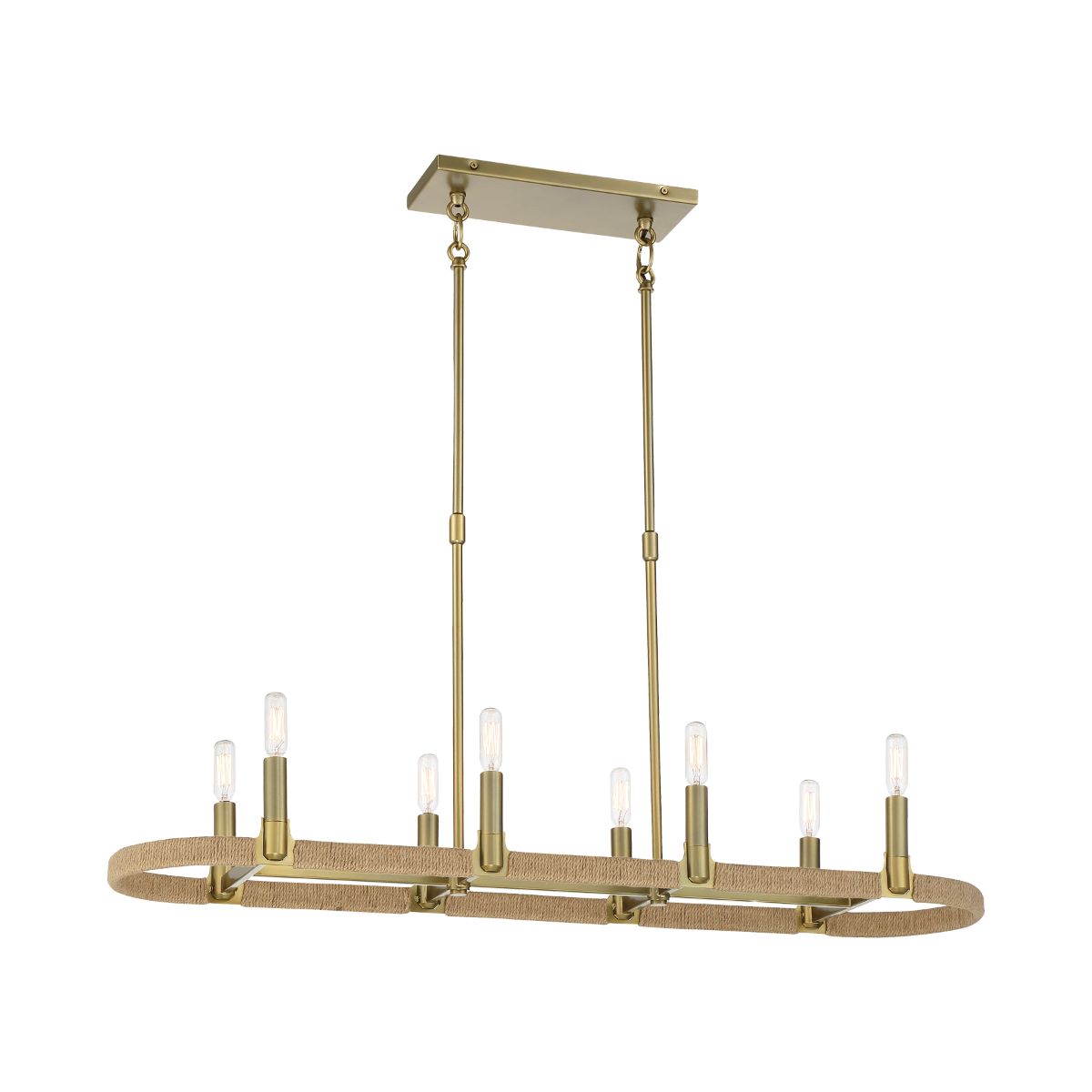 Windward Passage 41 in. 8 Lights Pendant Light Brass Finish - Bees Lighting