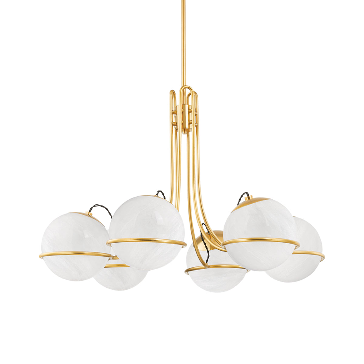 Hingham 40" 6 Lights Chandelier Aged Brass Finish