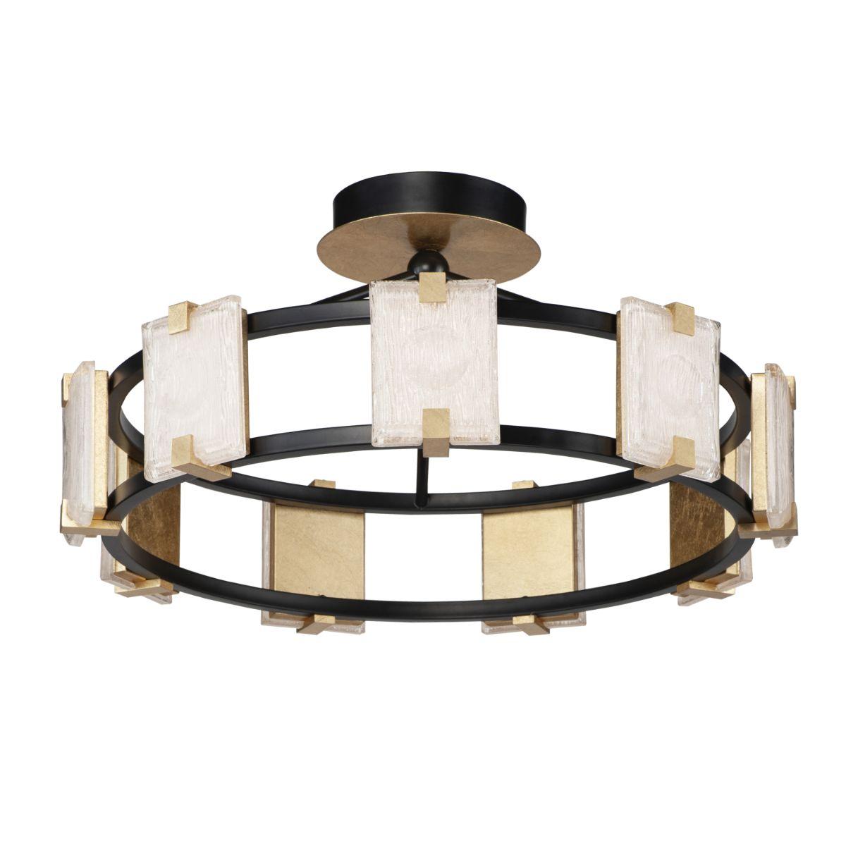 Radiant 27 in. 9 Lights LED Semi flush Mount Light Black finish - Bees Lighting