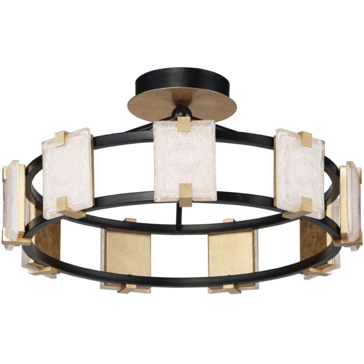 Radiant 27 in. 9 Lights LED Semi flush Mount Light Black finish - Bees Lighting